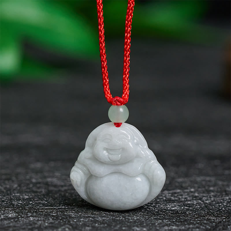 Nimara Ritual Jade Laughing Buddha Prosperity Necklace Pendant