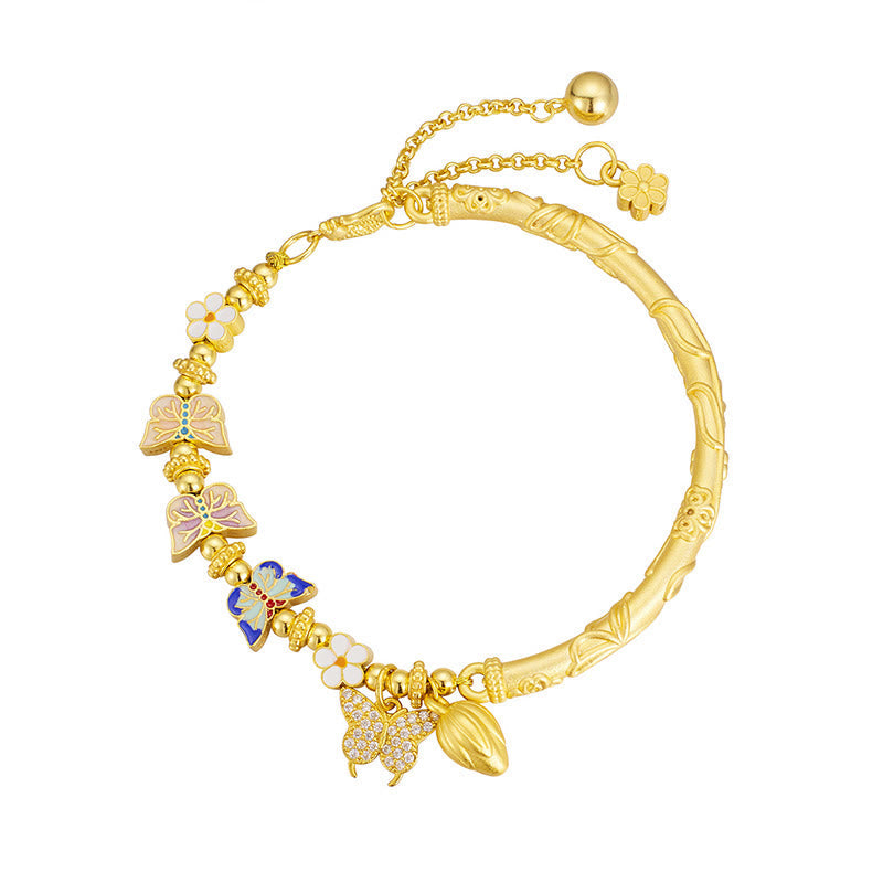 Nimara Ritual 925 Sterling Silver Butterfly Flower Balance Bracelet
