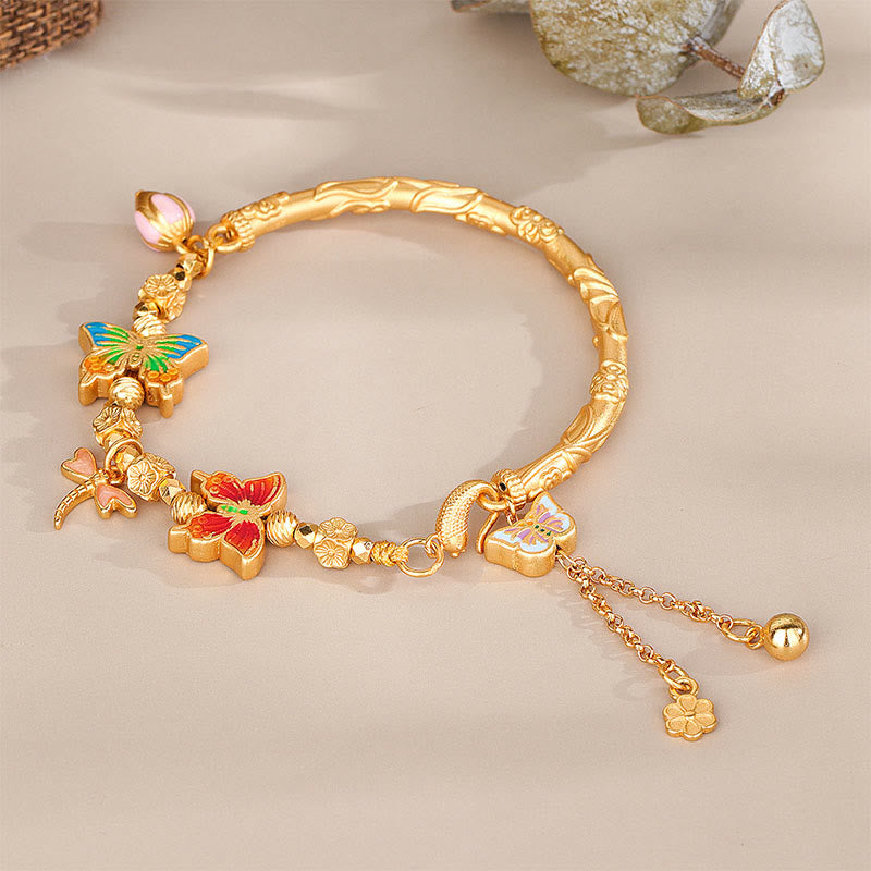 Nimara Ritual 925 Sterling Silver Butterfly Flower Protection Bracelet