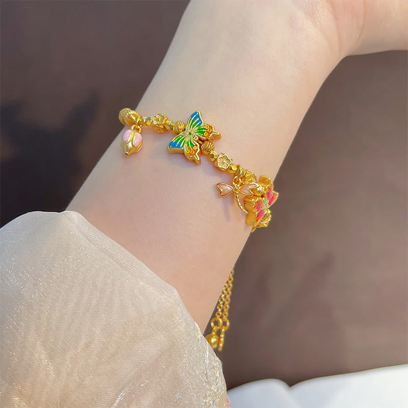 Nimara Ritual 925 Sterling Silver Butterfly Flower Protection Bracelet