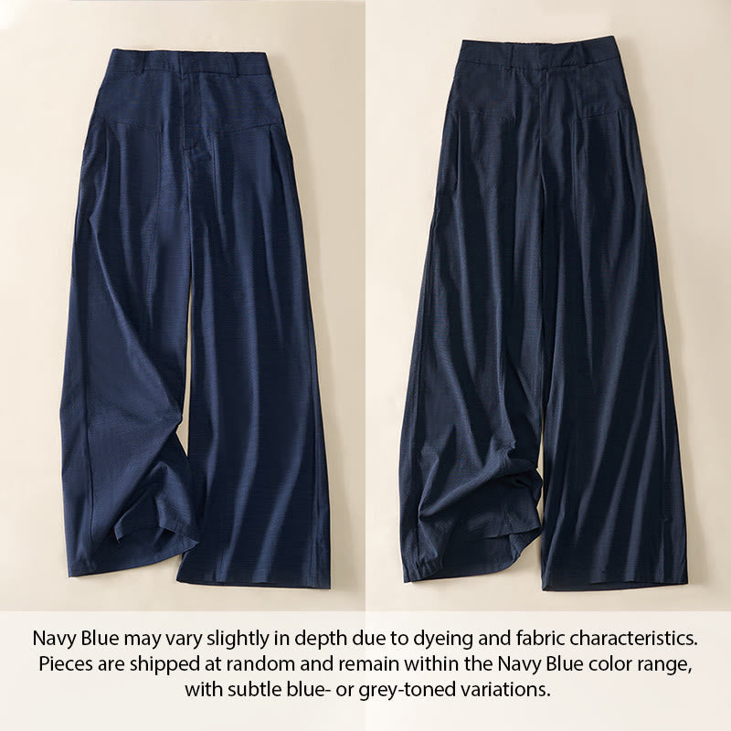 Nimara Ritual Simple Zipper Design Cotton Women's Wide Leg Pants With Pockets