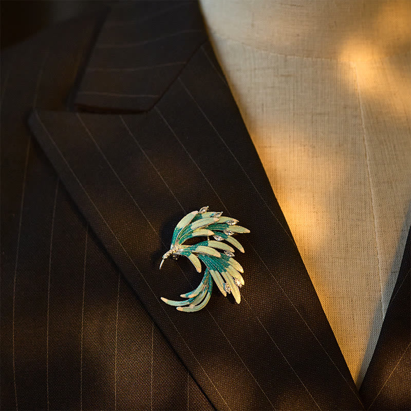 Nimara Ritual Phoenix Feather Strength Copper Brooch