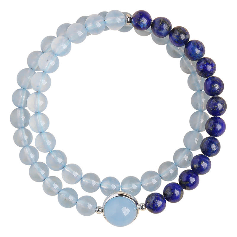 Nimara Ritual Natural Aquamarine Lapis Lazuli Healing Bracelet