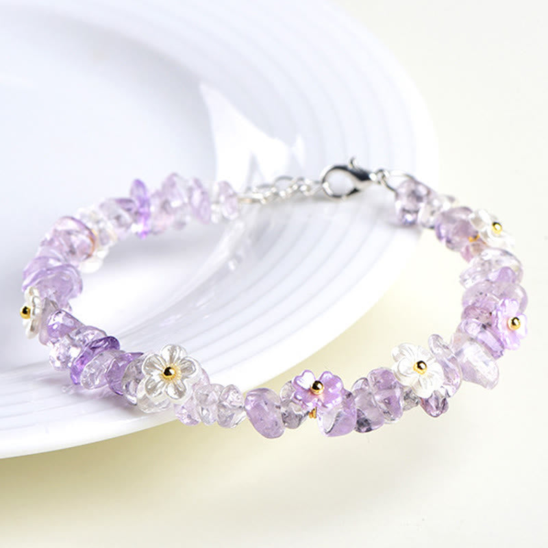 Nimara Ritual Natural Aquamarine Peridot Strawberry Quartz Various Crystals Serenity Bracelet
