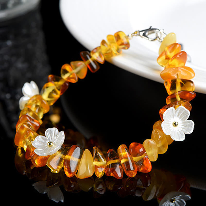 Nimara Ritual Natural Aquamarine Peridot Strawberry Quartz Various Crystals Serenity Bracelet