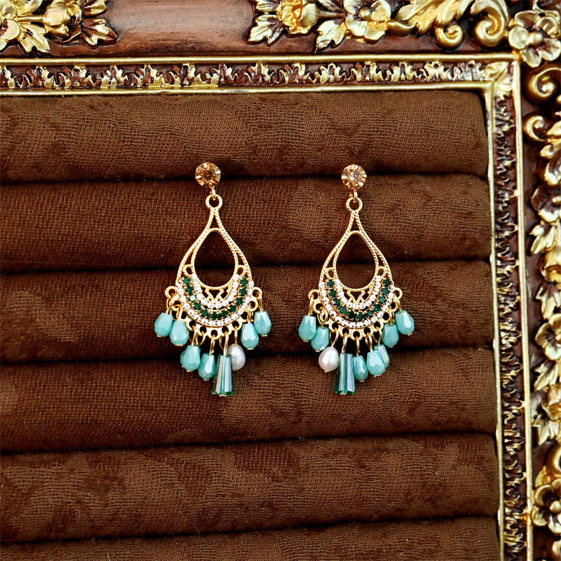 Nimara Ritual Teardrop Tassel Copper Self Care Openwork Drop Dangle Earrings