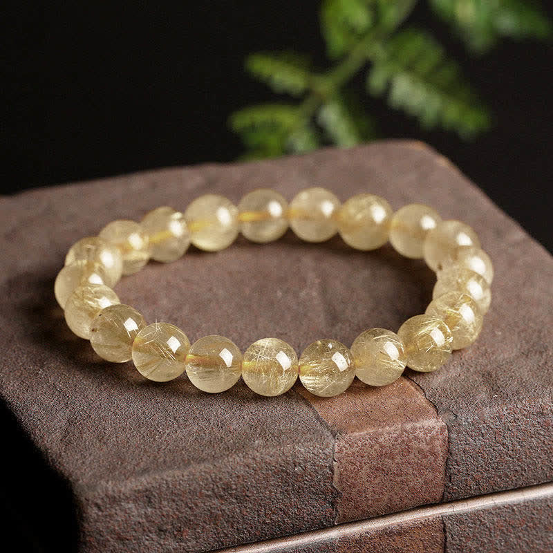 Nimara Ritual Natural Golden Rutilated Quartz Auspiciousness Protection Bracelet
