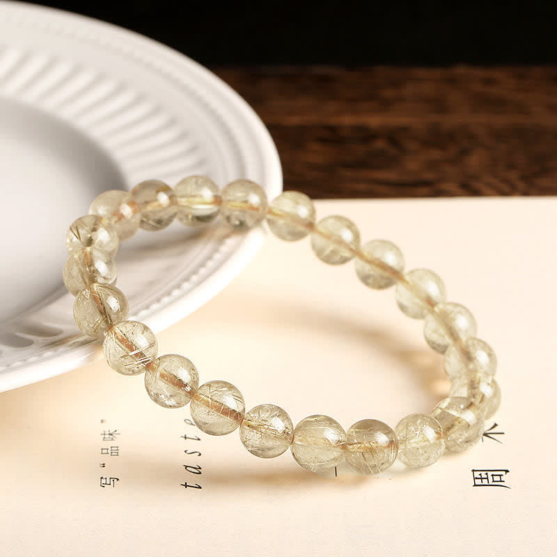 Nimara Ritual Natural Golden Rutilated Quartz Auspiciousness Protection Bracelet