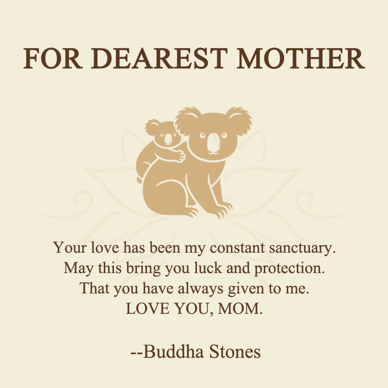 Nimara Ritual "FOR DEAREST MOTHER" Koala Titanium Steel Calm Necklace Pendants Includes Gift Message Card