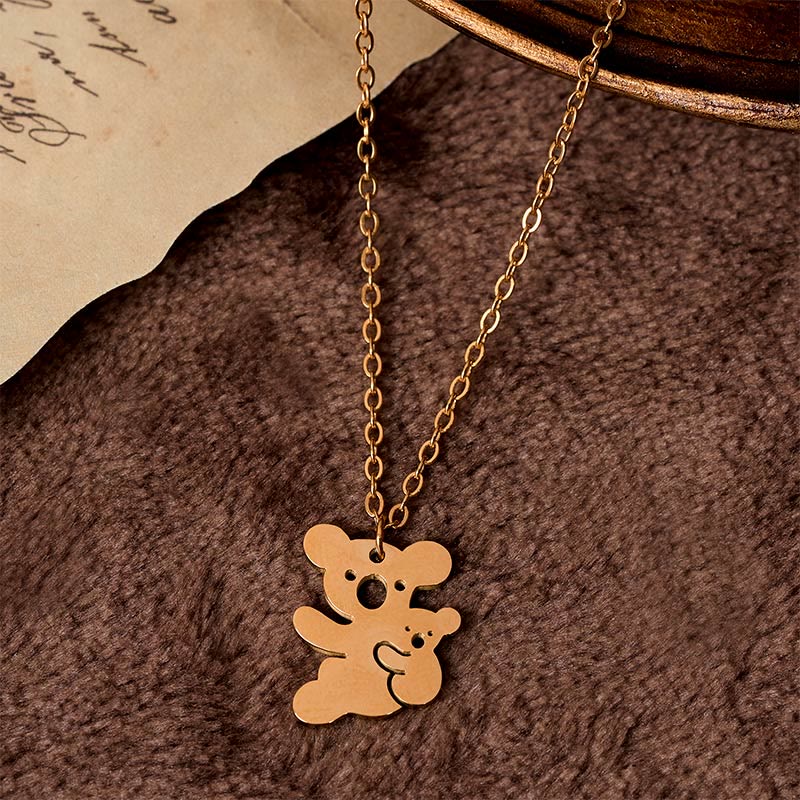 Nimara Ritual "FOR DEAREST MOTHER" Koala Titanium Steel Calm Necklace Pendants Includes Gift Message Card