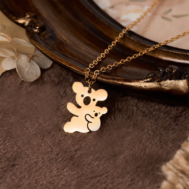 Nimara Ritual "FOR DEAREST MOTHER" Koala Titanium Steel Calm Necklace Pendants Includes Gift Message Card