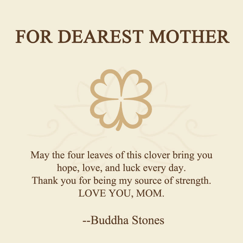 Nimara Ritual "FOR DEAREST MOTHER" Copper Four-Leaf Clover Luck Bracelet Includes Gift Message Card