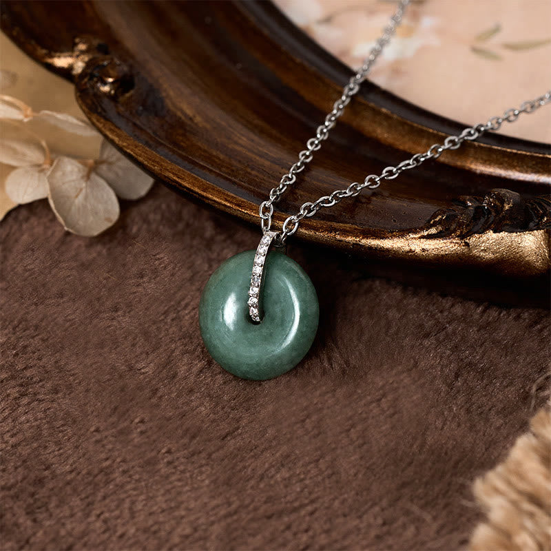 Nimara Ritual "FOR DEAREST MOTHER" Peace Buckle Jade 925 Sterling Silver Luck Necklace Pendants Includes Gift Message Card