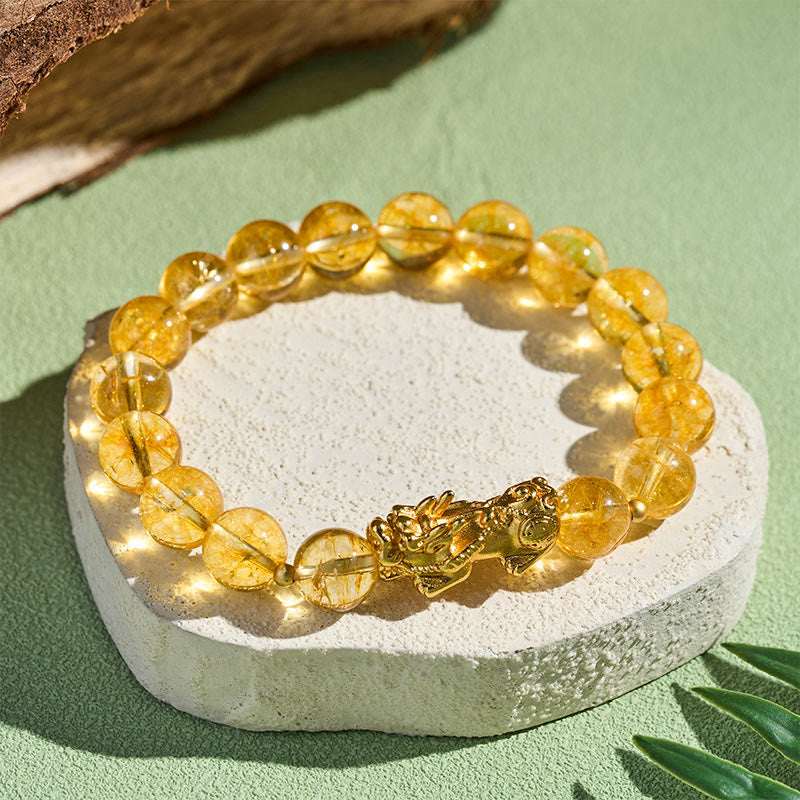 Nimara Ritual Natural Citrine PiXiu Prosperity Protection Bracelet