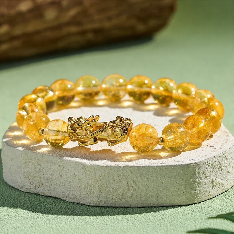 Nimara Ritual Natural Citrine PiXiu Prosperity Protection Bracelet