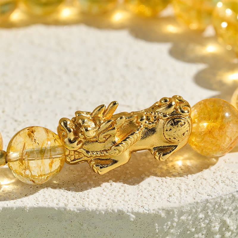 Nimara Ritual Natural Citrine PiXiu Prosperity Protection Bracelet