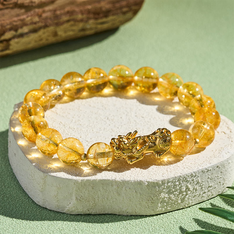 Nimara Ritual Natural Citrine PiXiu Prosperity Protection Bracelet