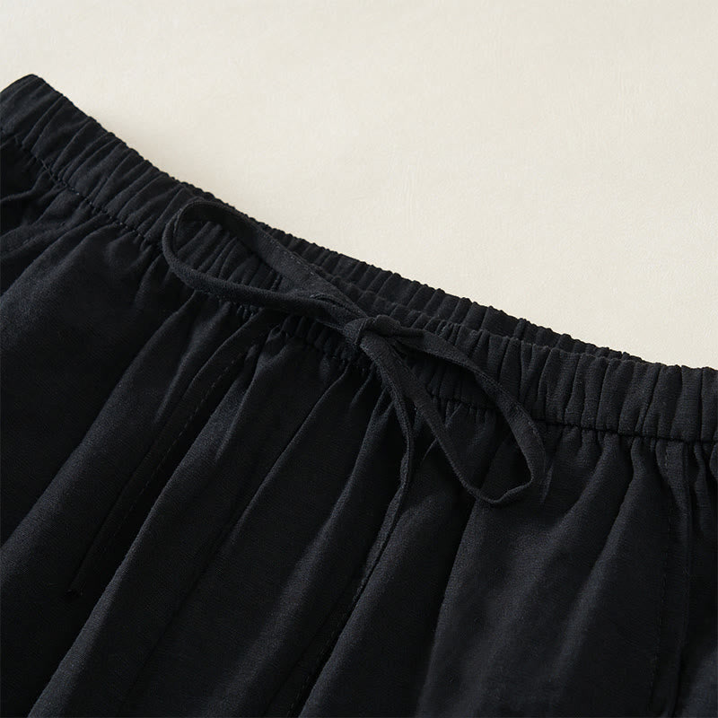 Nimara Ritual Simple Drawstring Design Women's Wide Leg Pants With Pockets