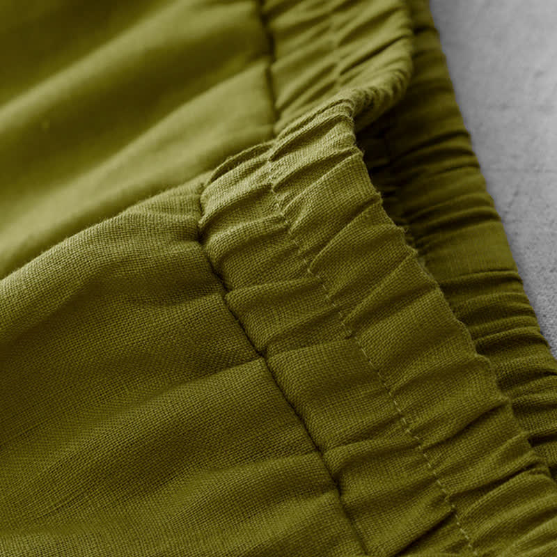Nimara Ritual Commute Elastic Waistband Pleated Hem Capri Length Women's Lined Skirt With Pockets