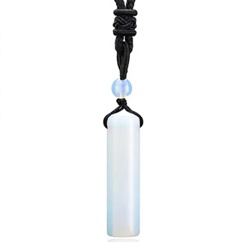 Nimara Ritual Various Crystal Rose Quartz Green Aventurine Amethyst Cylinder Healing Necklace Pendant
