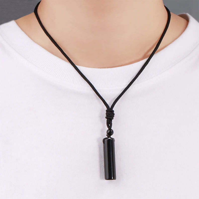 Nimara Ritual Various Crystal Rose Quartz Green Aventurine Amethyst Cylinder Healing Necklace Pendant
