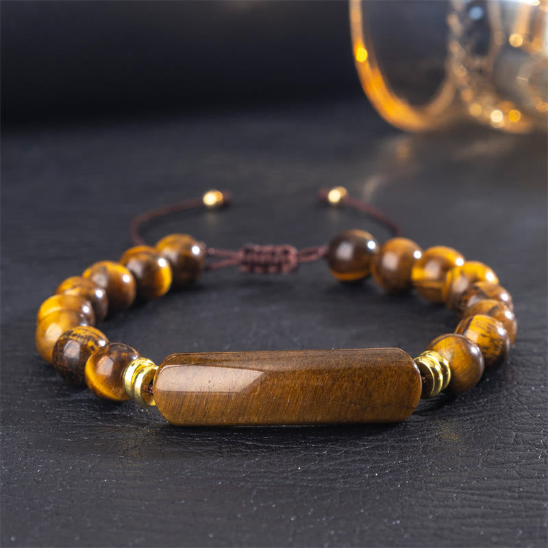 Nimara Ritual Amethyst Green Aventurine Tiger Eye Strawberry Quartz Positive Transformation Bracelet