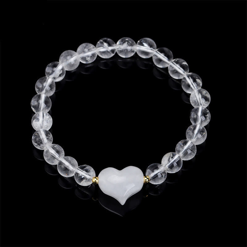 Nimara Ritual Natural Amethyst Green Aventurine Tiger Eye Strawberry Quartz Love Heart Spiritual Bracelet