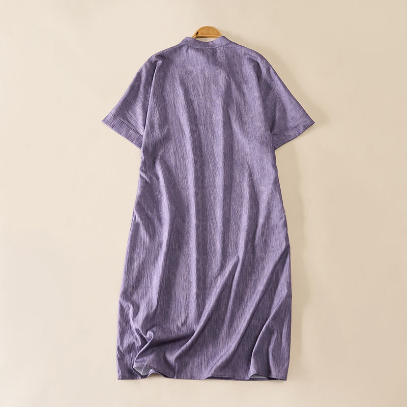 Nimara Ritual Summer Crew Neck Plain Short Sleeve Below Knee Dress