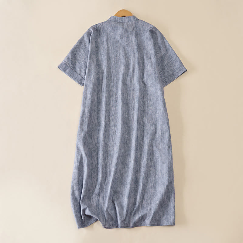 Nimara Ritual Summer Crew Neck Plain Short Sleeve Below Knee Dress