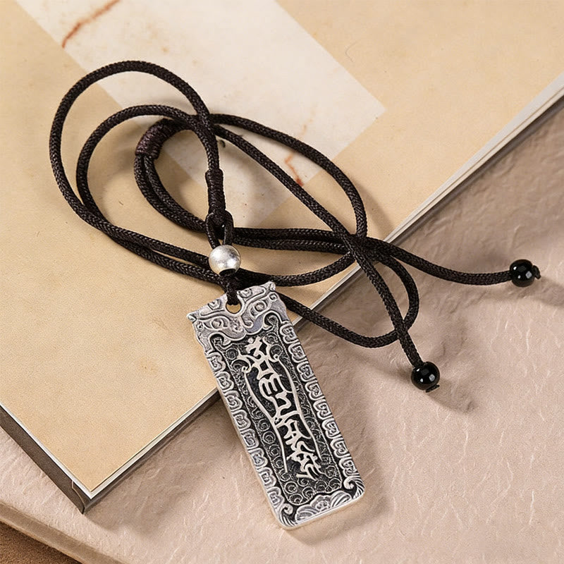 Nimara Ritual Copper Namo Amitabha Om Mani Padme Hum Rope Wisdom Necklace Pendant