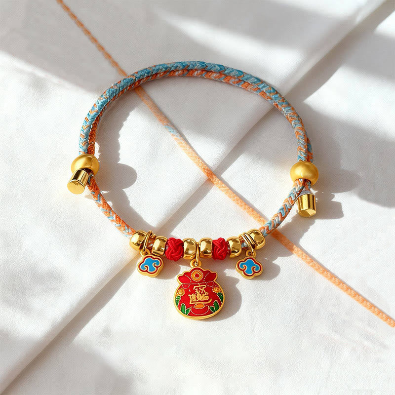 Nimara Ritual Colorful String Bead Plaited Fu Character Protection Adjustable Cats Dogs Pet Collar