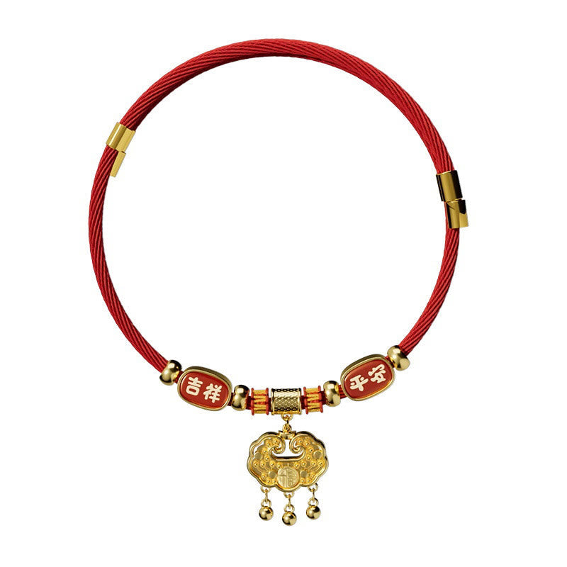 Nimara Ritual Red String Bead Fu Character Luck Adjustable Cats Dogs Pet Collar