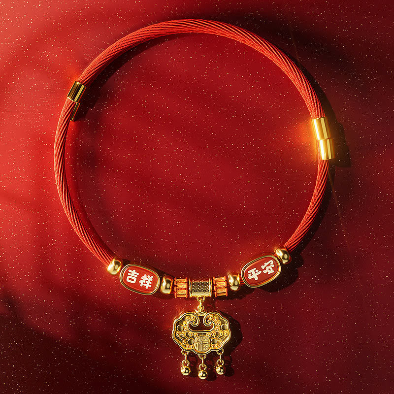Nimara Ritual Red String Bead Fu Character Luck Adjustable Cats Dogs Pet Collar