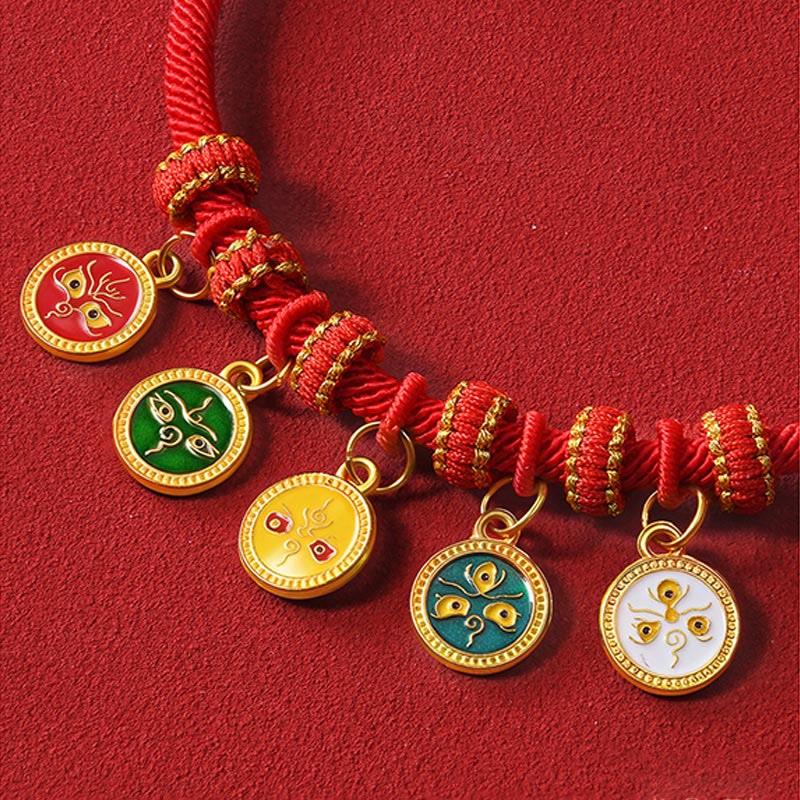Nimara Ritual Red String Bead Compass Gourd Protection Adjustable Cats Dogs Pet Collar