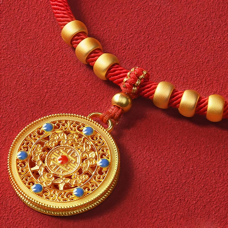 Nimara Ritual Red String Bead Compass Gourd Protection Adjustable Cats Dogs Pet Collar