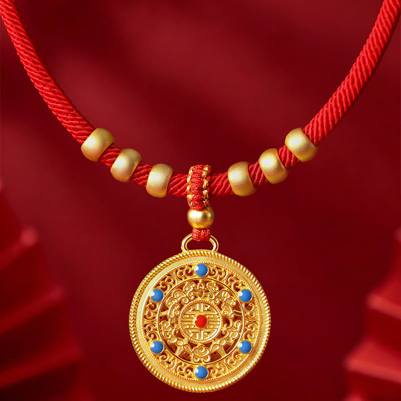 Nimara Ritual Red String Bead Compass Gourd Protection Adjustable Cats Dogs Pet Collar