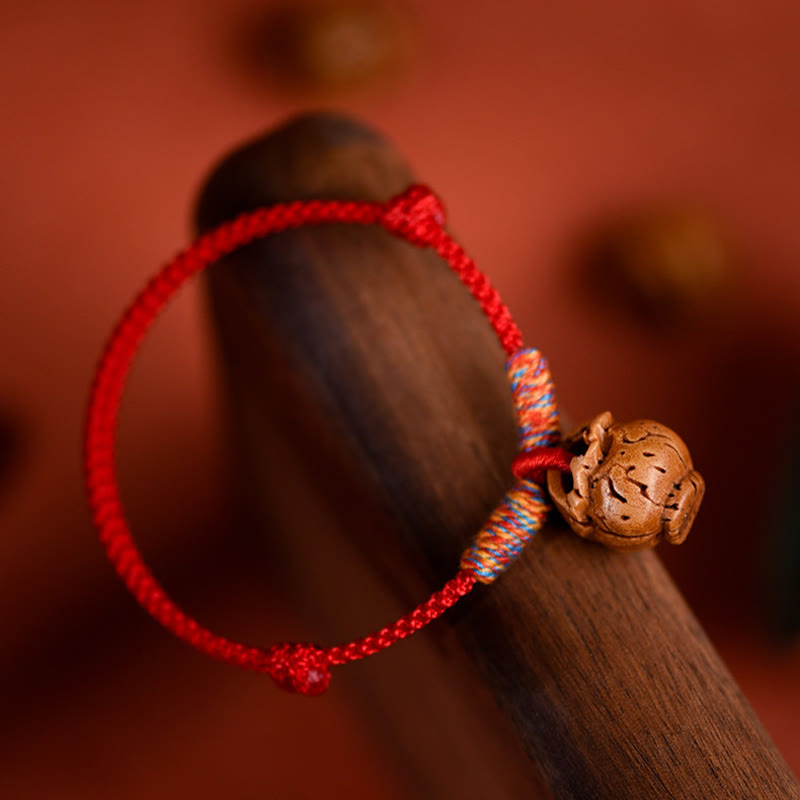Nimara Ritual Plaited Peach Pit Red String Strength Adjustable Cats Dogs Pet Collar