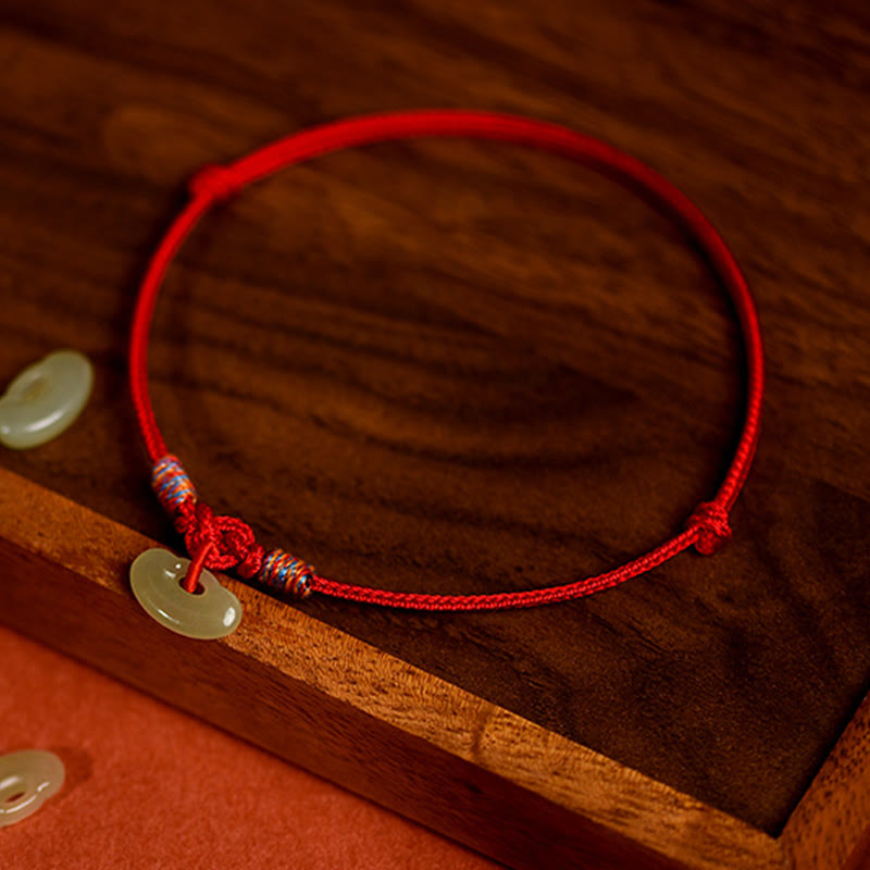 Nimara Ritual Red String Plaited Jade Protection Adjustable Cats Dogs Pet Collar