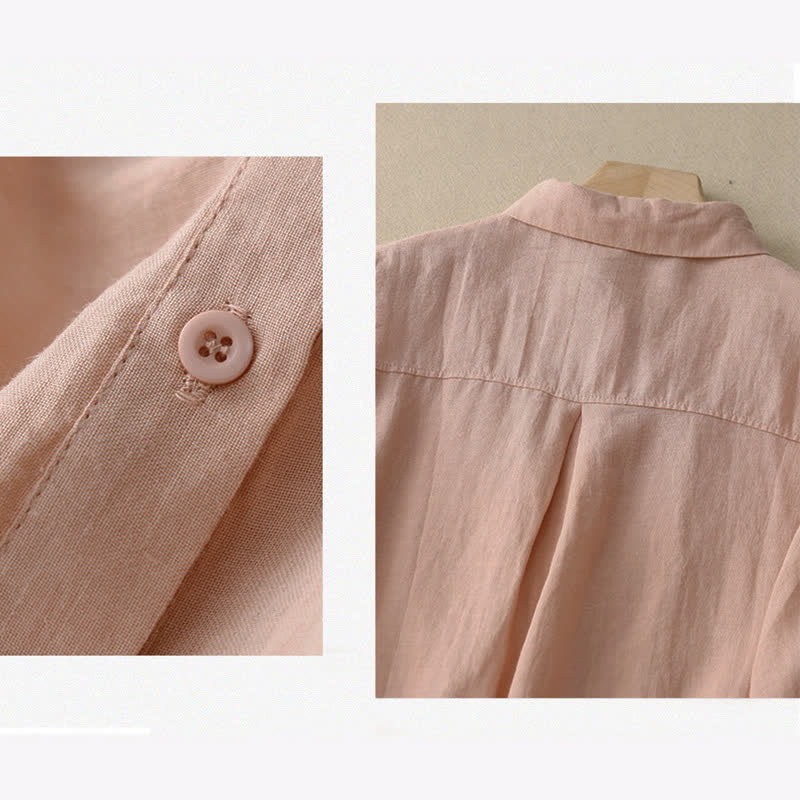 Nimara Ritual Spring Pleated Pintuck Peter Pan Collar Half Sleeve Women's Shirt