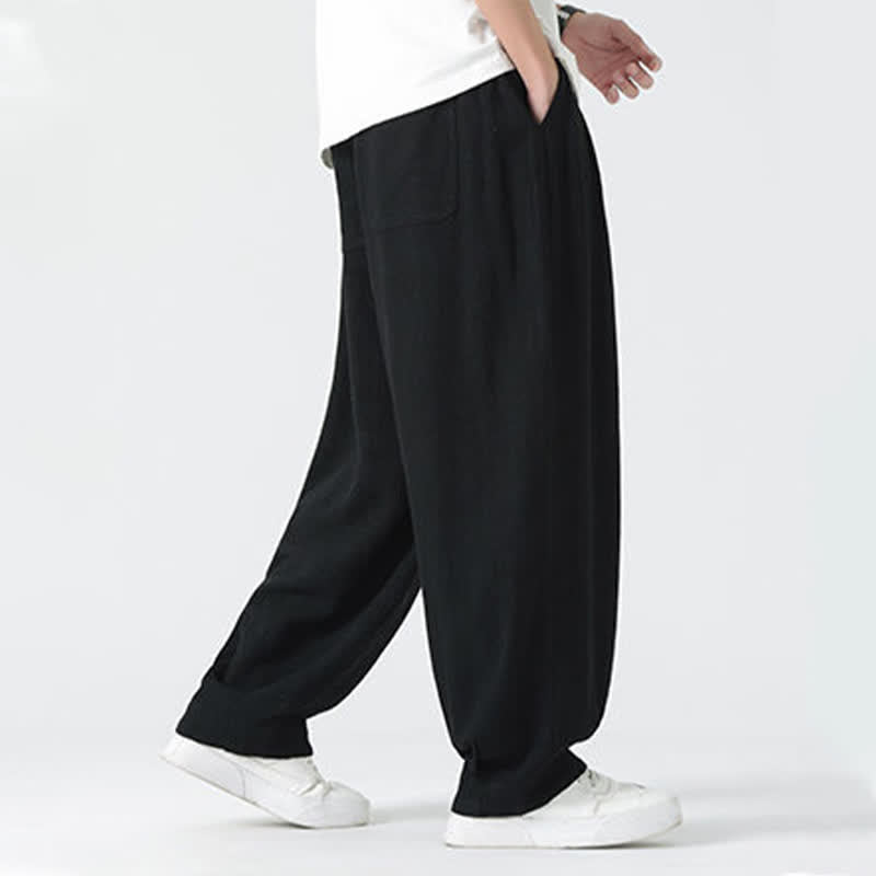 Nimara Ritual Summer Drawstring Ankle Length Solid Color Men's Straight Leg Pants
