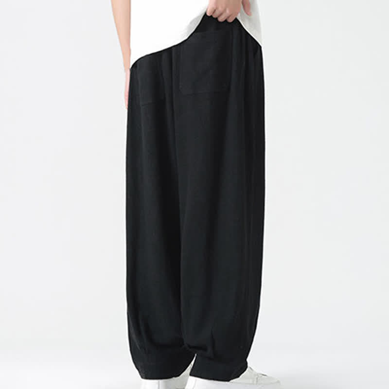 Nimara Ritual Summer Drawstring Ankle Length Solid Color Men's Straight Leg Pants
