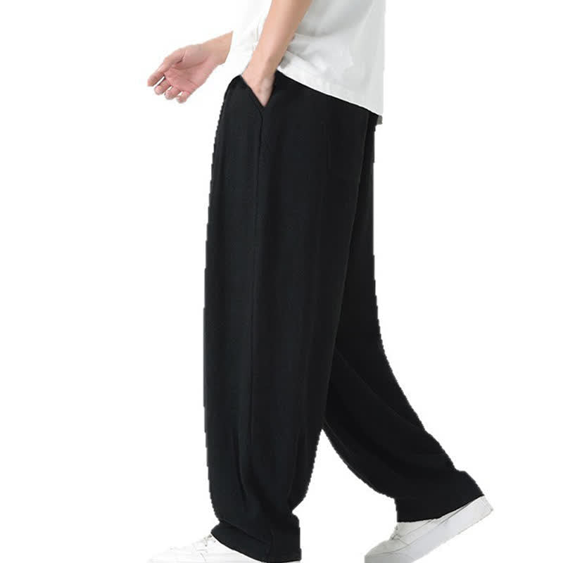 Nimara Ritual Summer Drawstring Ankle Length Solid Color Men's Straight Leg Pants
