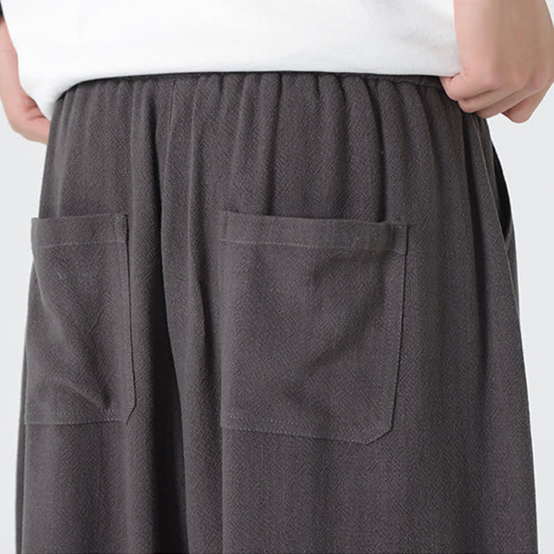 Nimara Ritual Summer Drawstring Ankle Length Solid Color Men's Straight Leg Pants