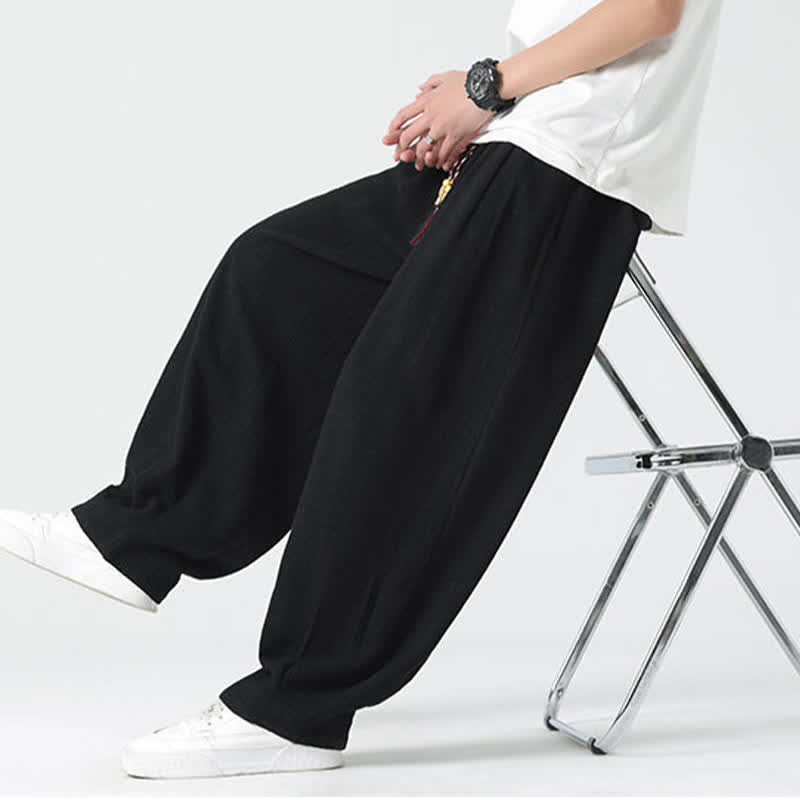 Nimara Ritual Summer Drawstring Ankle Length Solid Color Men's Straight Leg Pants