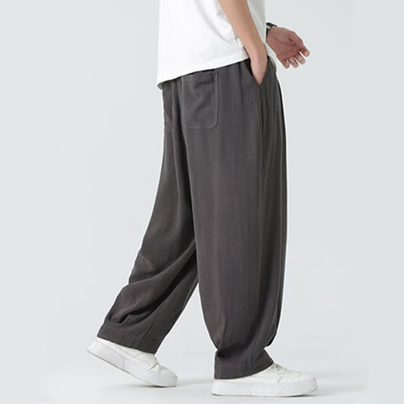 Nimara Ritual Summer Drawstring Ankle Length Solid Color Men's Straight Leg Pants