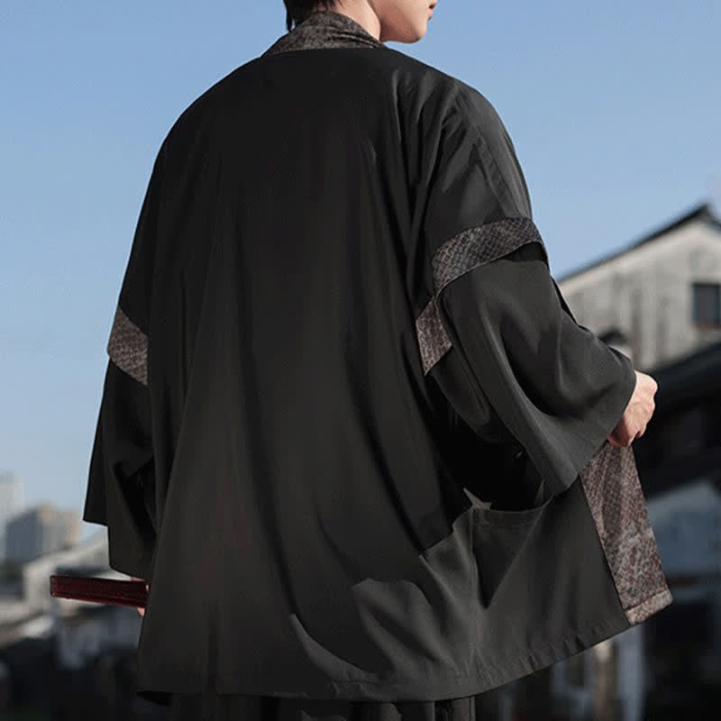 Nimara Ritual Summer Casual Zen Lapel Collar Men's Elbow-Length Sleeve Kimono
