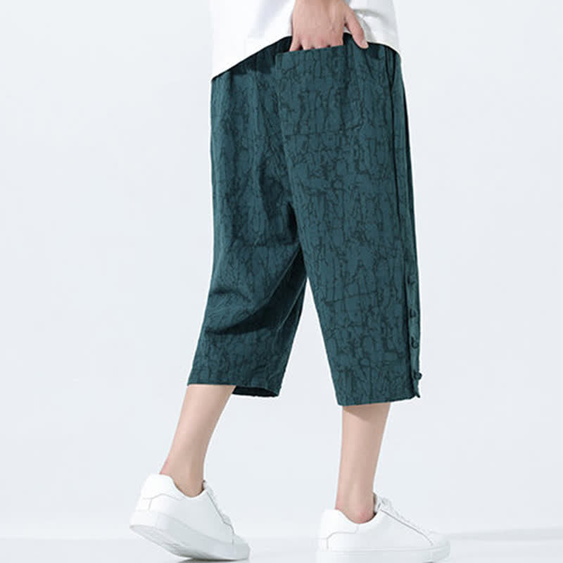 Nimara Ritual Summer Drawstring Elastic Waist Men's Capri Tapered Pants