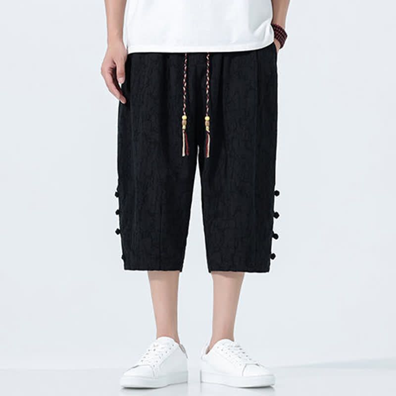 Nimara Ritual Summer Drawstring Elastic Waist Men's Capri Tapered Pants