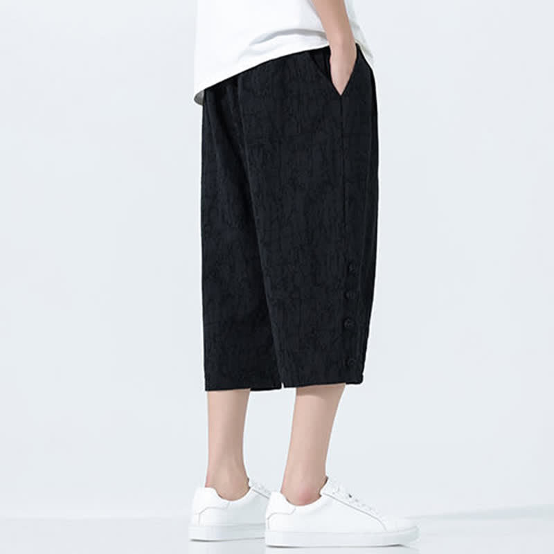 Nimara Ritual Summer Drawstring Elastic Waist Men's Capri Tapered Pants