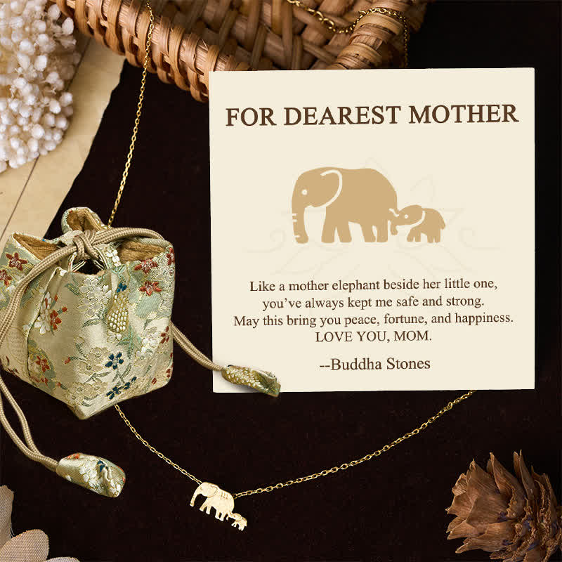 Nimara Ritual "FOR DEAREST MOTHER" Elephant 925 Sterling Silver Necklace Pendants Includes Gift Message Card